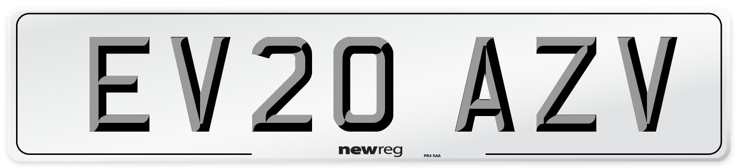 EV20 AZV Number Plate from New Reg